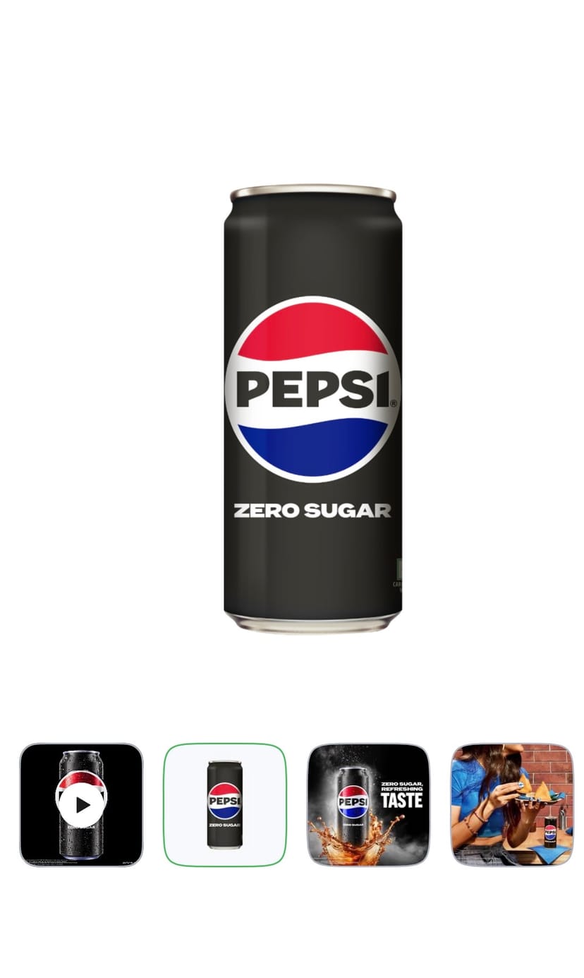 Pepsi zero sugar soft drink (300ml) - Image 1